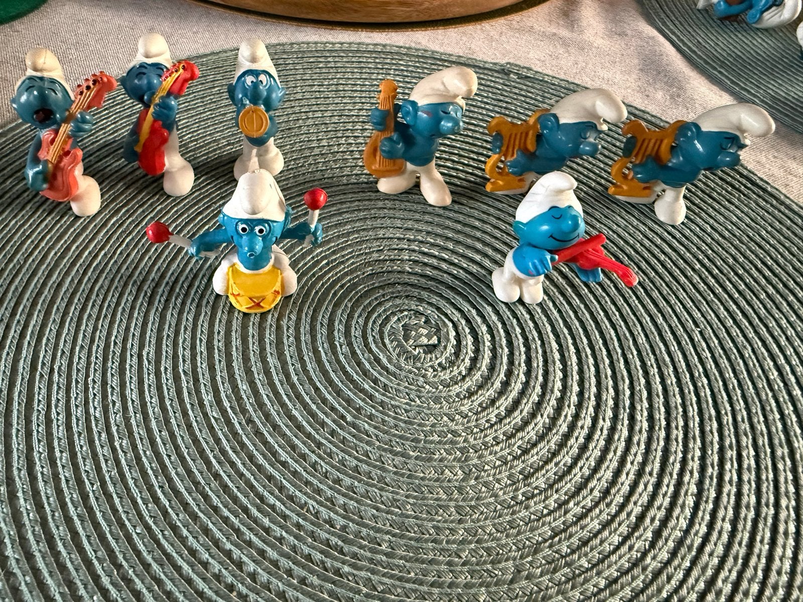 Smurfenband - 8 Smurfen met muziekinstrumenten, Ophalen of Verzenden, Gebruikt, Verschillende Smurfen, Poppetje, Figuurtje of Knuffel
