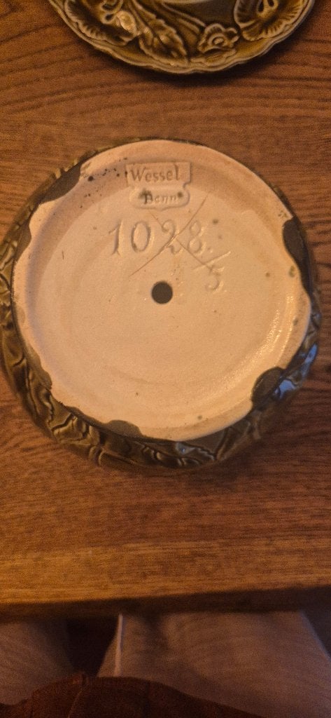 Antieke Wessel Bonn Jugendstil bloempot met schotel ca. 1900, Ophalen
