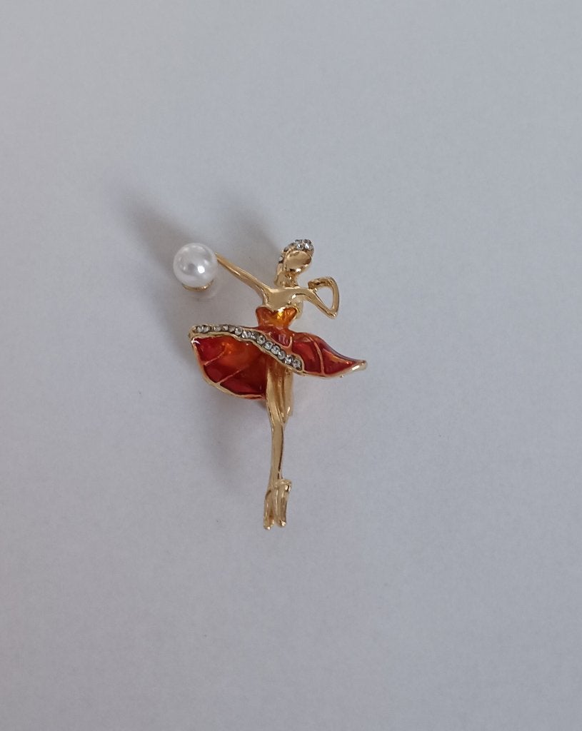 Balletmeisje broche, Overige materialen, 4 tot 7 cm, Overige kleuren, Nieuw