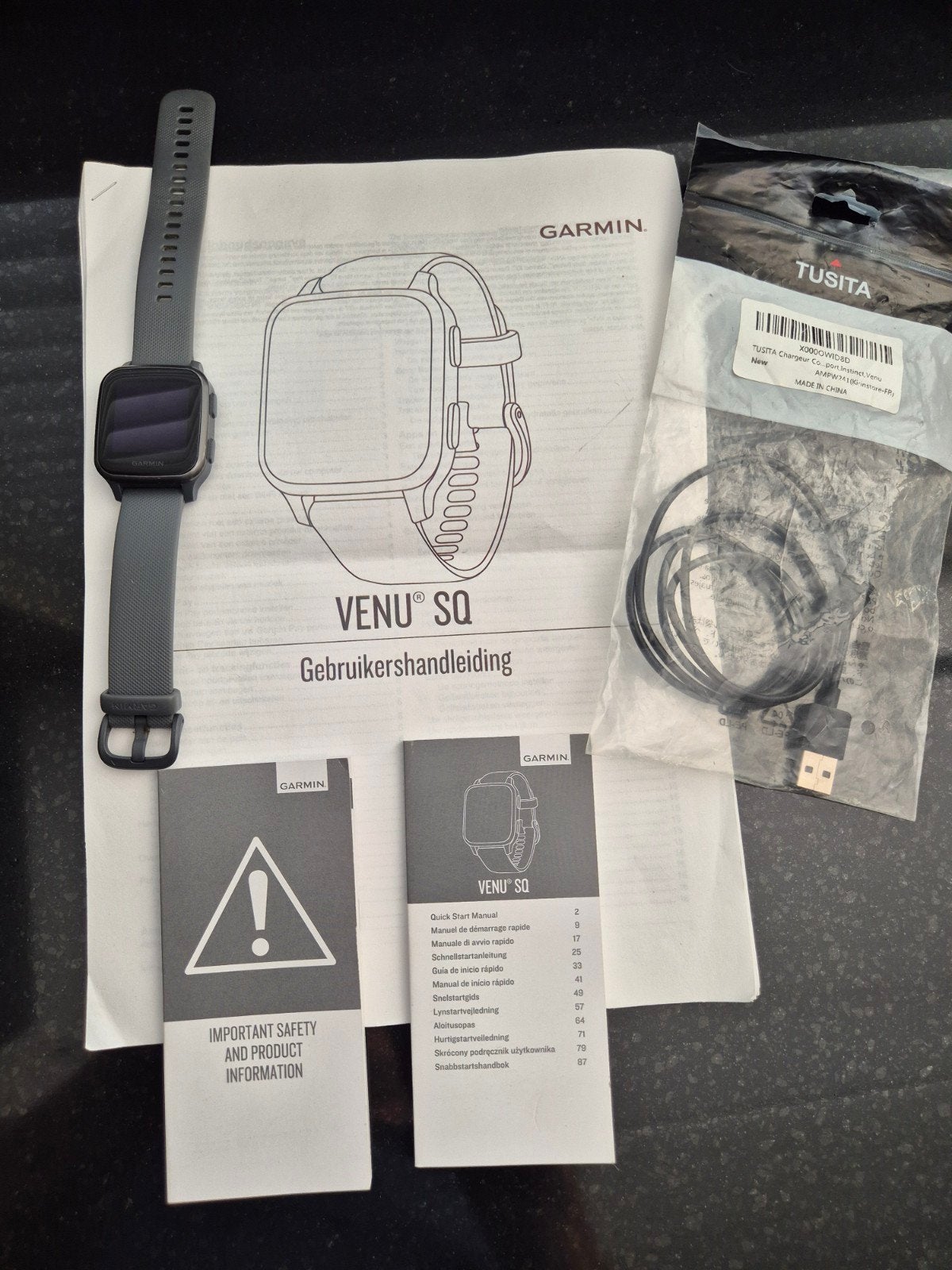 Garmin Venu Sq Smartwatch - Grijs, Garmin, Ophalen of Verzenden, Zo goed als nieuw, Waterdicht