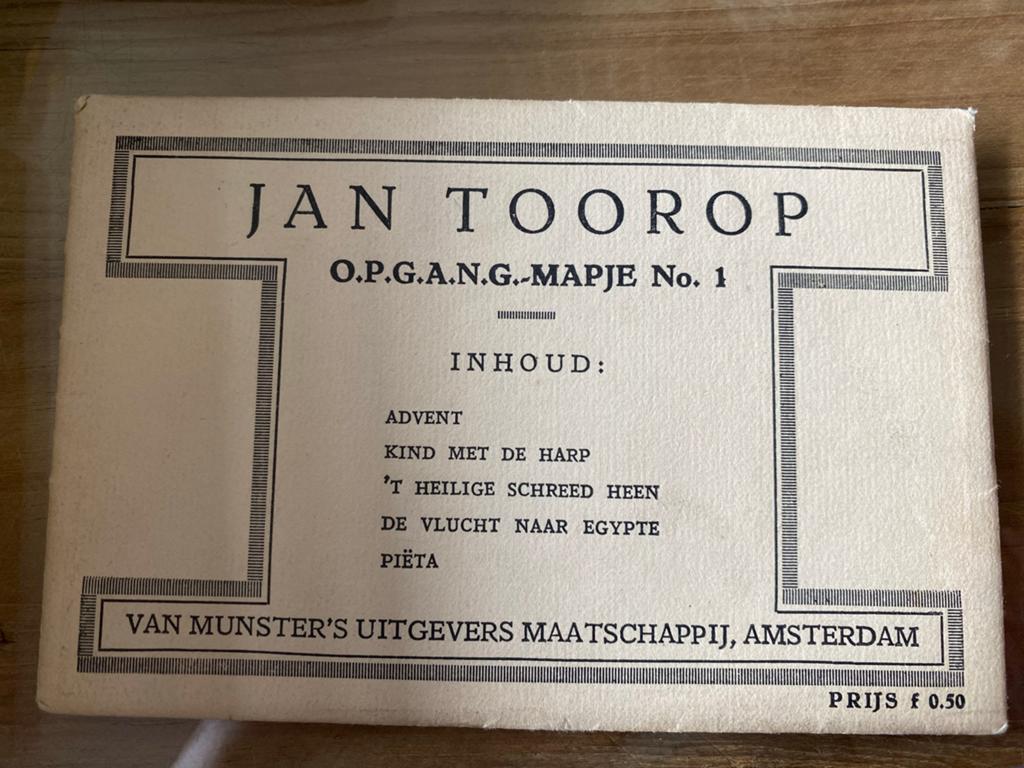 Jan Toorop O.P.G.A.N.G.-Mapje No. 1 -, Ophalen of Verzenden, Zo goed als nieuw