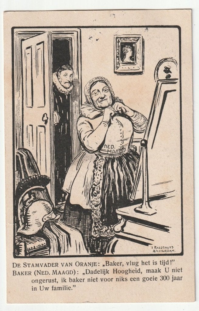 Ansichtkaart 1909 geboorte Juliana Willem van Oranje Baker, Gebruikt, Verzenden, Kaart, Foto of Prent, X