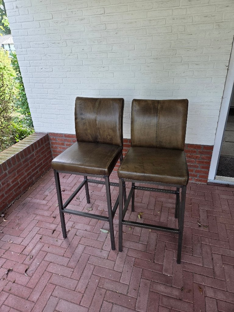 Barkrukken, Ophalen, 60 tot 90 cm, Leer, Zo goed als nieuw