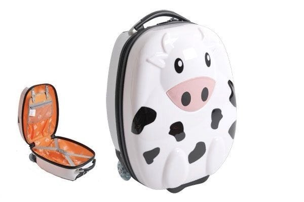 Faraway kinderkoffer / trolley – koe, Ophalen, Uitschuifbare handgreep, Hard kunststof, Minder dan 50 cm