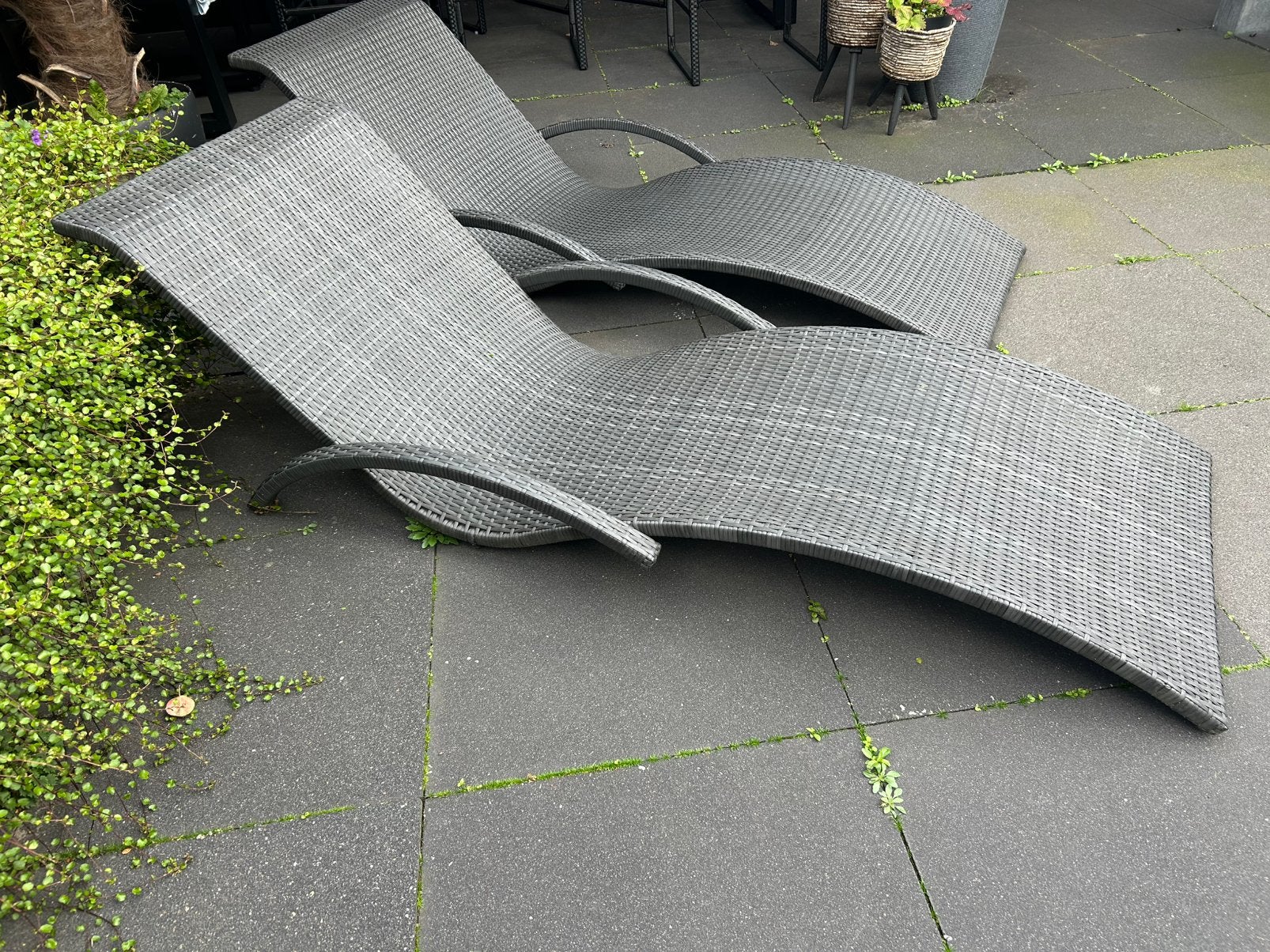 2 ligbedden, Tuin en Terras, Ophalen, Gebruikt, Wicker