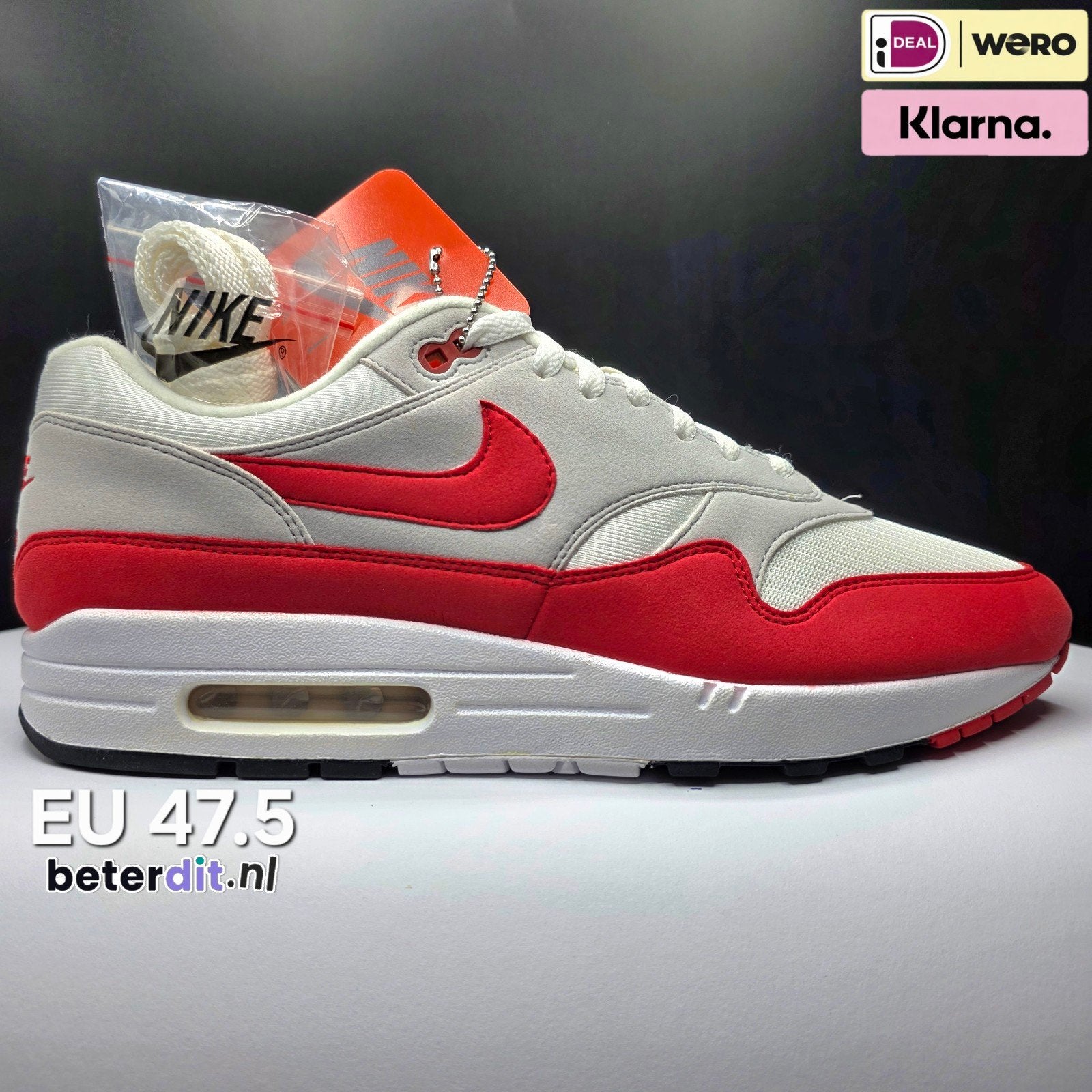 Nike Air Max 1 'Anniversary Red' Maat: 47.5, Nike air max, Ophalen of Verzenden, Nike, Nike