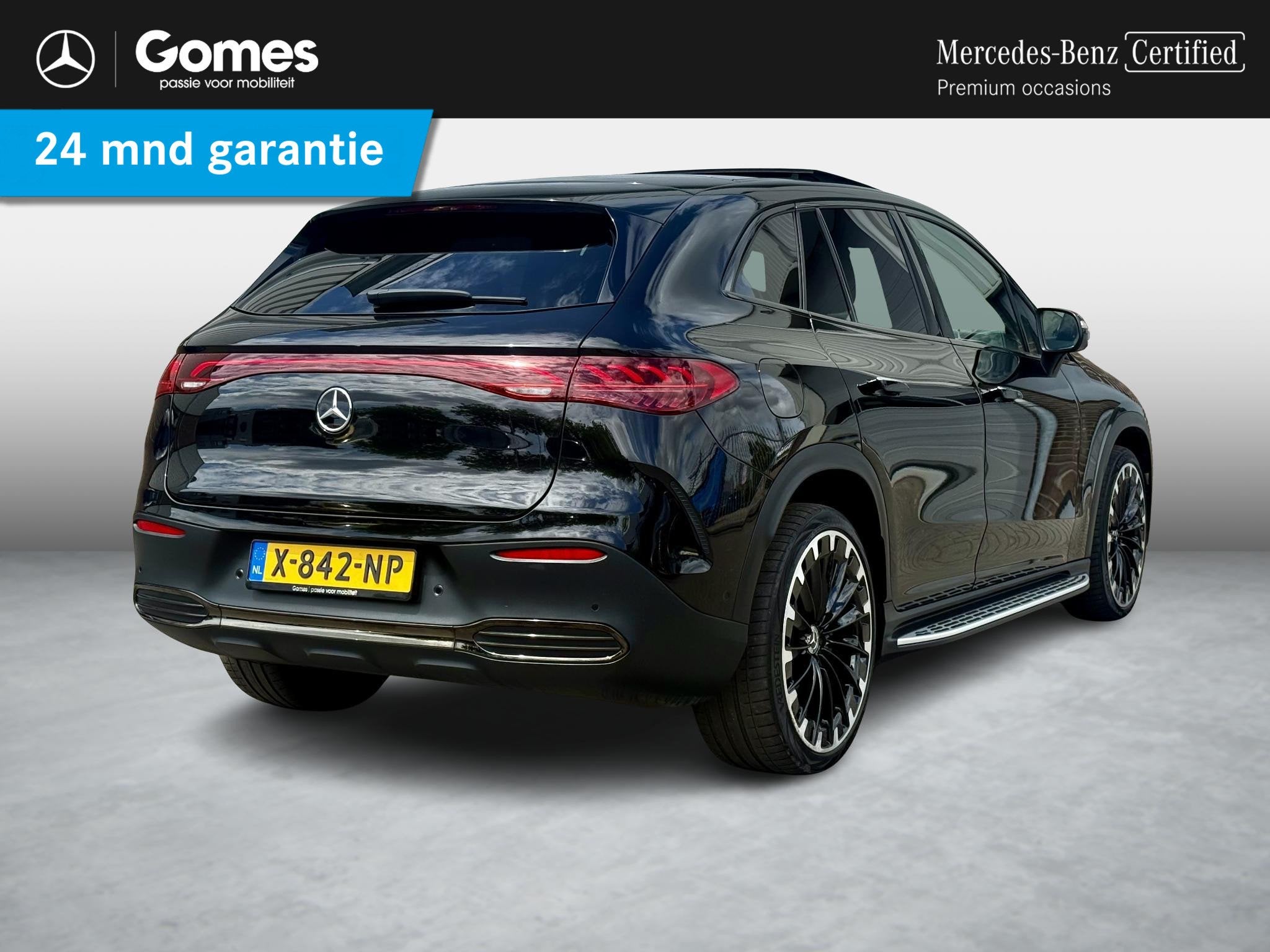 Mercedes-Benz EQE SUV 350 4Matic AMG Line 91 kWh | Achterasb, Auto's, Automaat, 131 €/maand, Zwart, 553 km