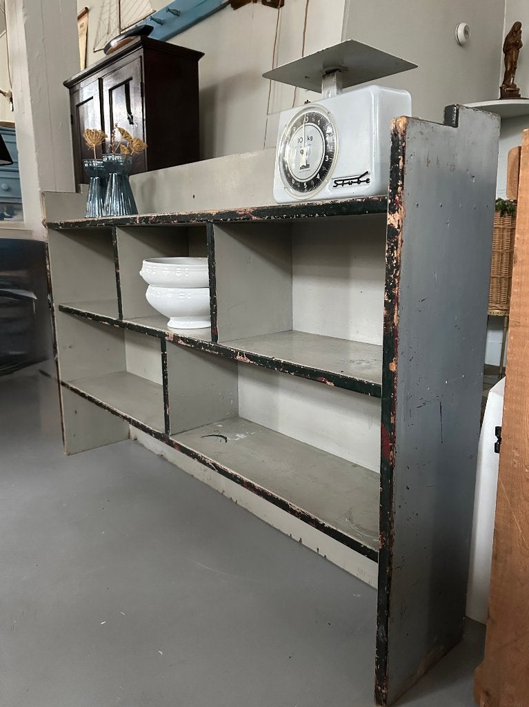 Antiek, vintage kast Frankrijk, brocante wandrek, boekenkast, Ophalen