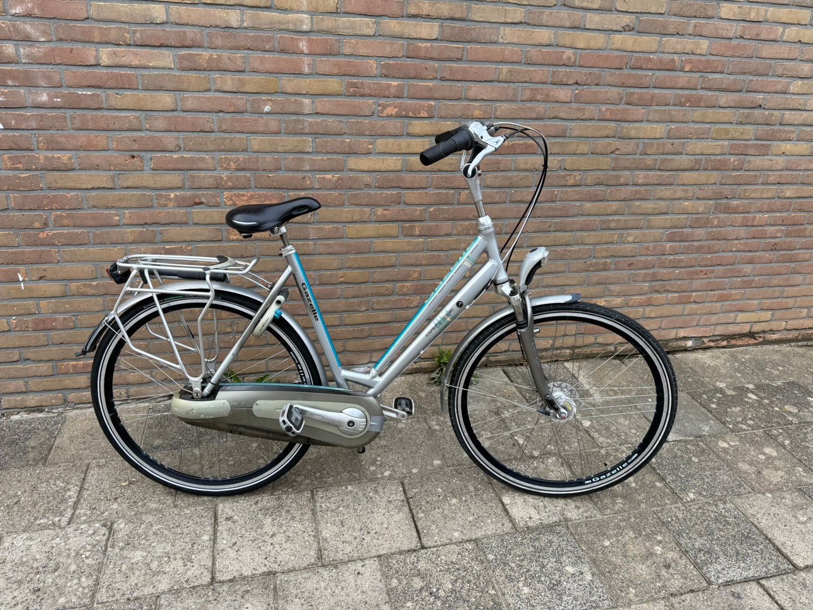 Nette gazelle orange damesfiets 28” 57 cm 8 versnellingen, Ophalen, Gazelle, Trommelrem, Minder dan 10 versnellingen