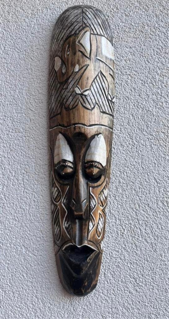 Afrikaans houten masker – handgesneden – ca. 50 cm, Ophalen of Verzenden