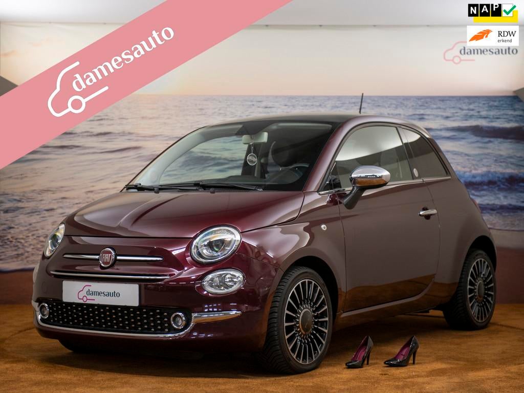 Fiat 500 0.9 TwinAir Turbo Collezione Mirror, NAP, leer, pan, Auto's, Fiat, Voorwielaandrijving, Gebruikt, Leder en Stof, 905 kg