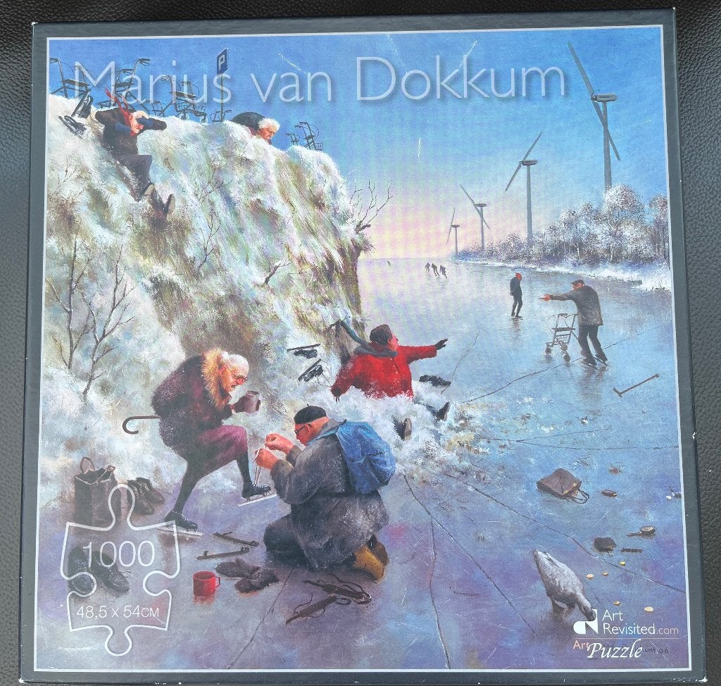 Marius van Dokkum legpuzzel IJspret, Ophalen of Verzenden, 500 t/m 1500 stukjes, Zo goed als nieuw, Legpuzzel