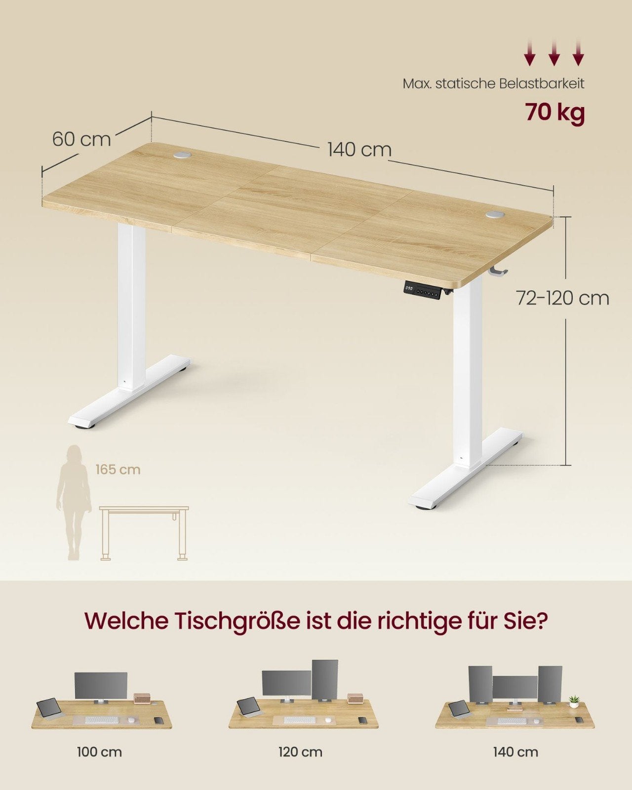 VASAGLE Elektrisch Verstelbaar Zit-Sta Bureau  nieuw, Ophalen of Verzenden, Elektrisch, Nieuw