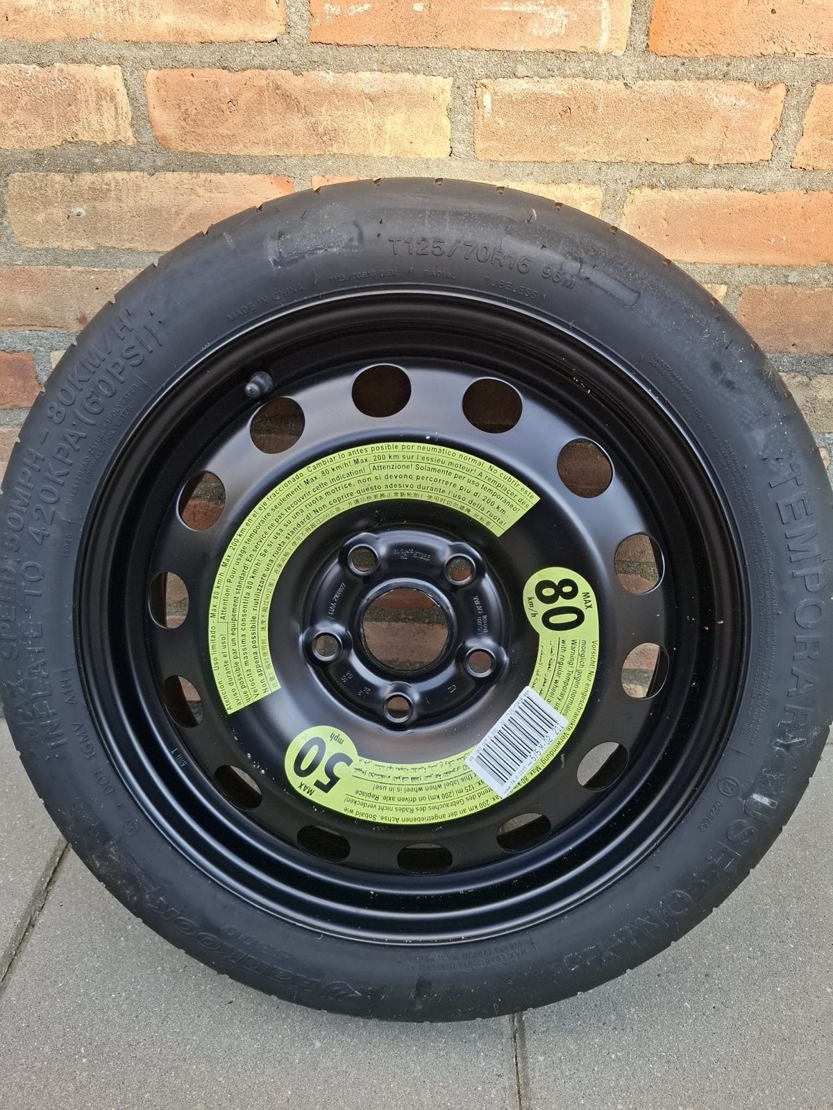 Volkswagen Golf 6 Reservewiel T125/70R16, Auto diversen, Auto-accessoires, Ophalen, Nieuw