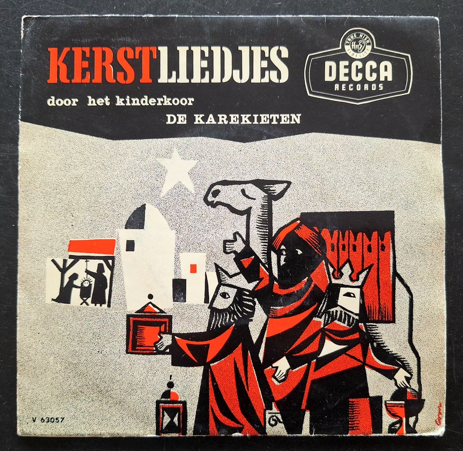 7"/SINGLE  KINDERKOOR DE KAREKIETEN - 12 Kerstliedjes, Ophalen of Verzenden, Gebruikt