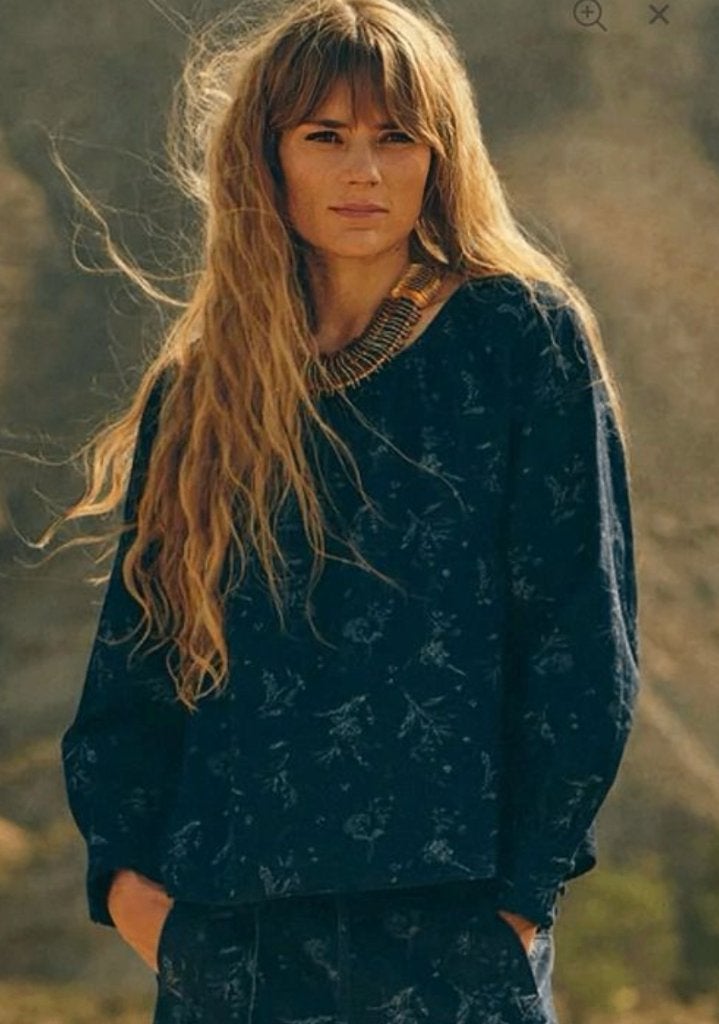 NIEUW Heyanno Mos Mosh denim jacquard blouse / top mt S(M), Heyanno Mos Mosh, Nieuw, Maat 36 (S), Verzenden