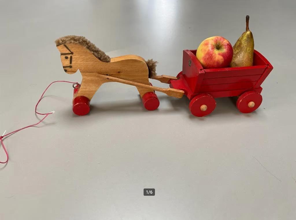 SISO houten speelgoed paard en wagen. Jaren 50/60., Ophalen of Verzenden