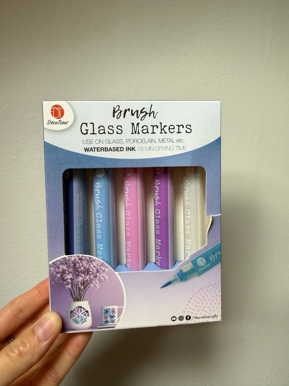 DecoTime Brush Glass Markers - 5 Stuks, Overige thema's, Nieuw, Meerkleurig, Ophalen of Verzenden
