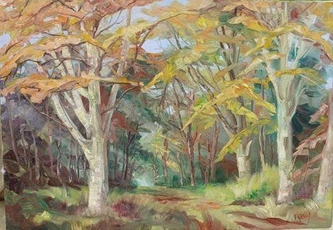 Boslandschap - F.Arnold, Ophalen of Verzenden