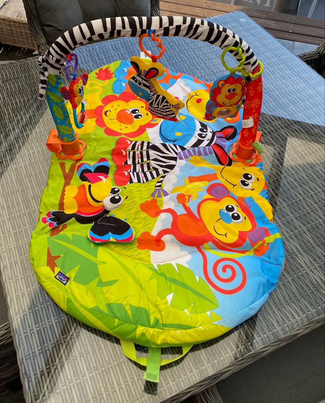 Playgro 5-in-1 Safari Super Gym Speelkleed, Ophalen of Verzenden, Zo goed als nieuw, Speelkleed, Met geluid