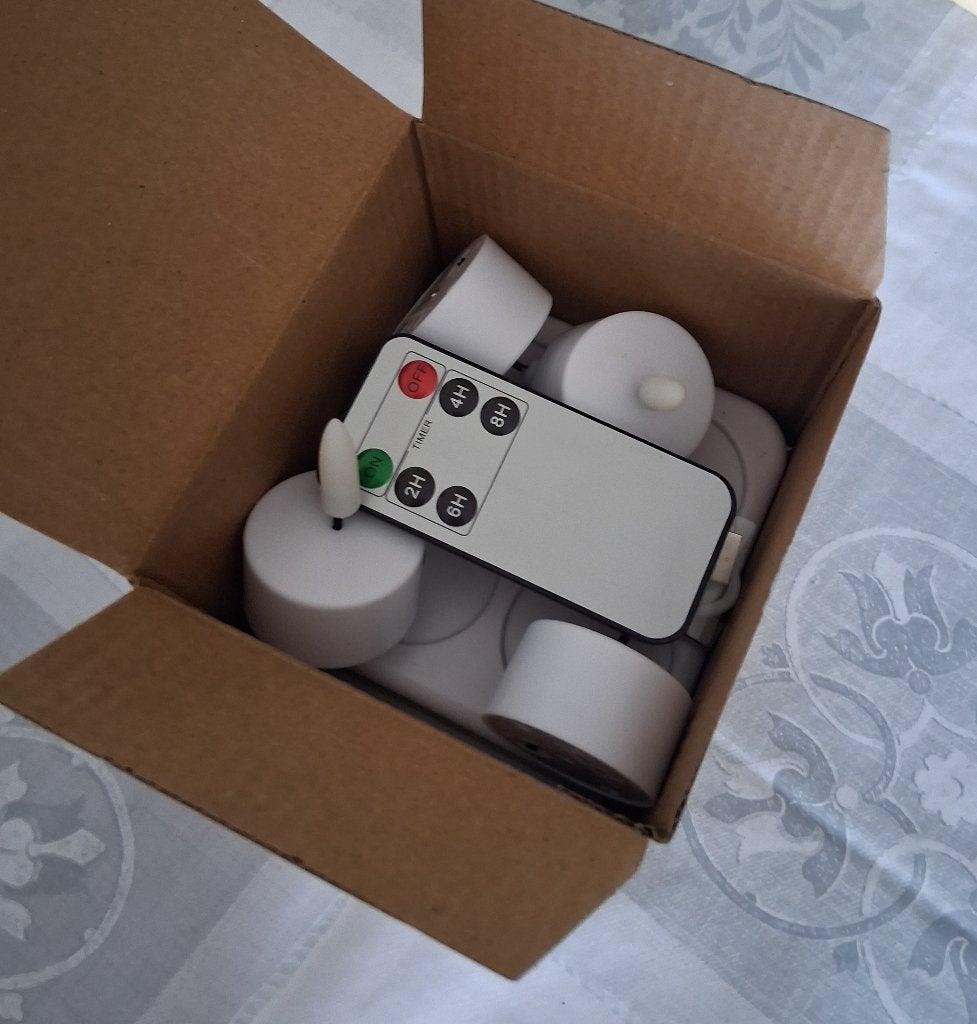 Theelichten led oplaadbaar, set van 4 - Hema, Ophalen, Overige materialen, Wit, Nieuw
