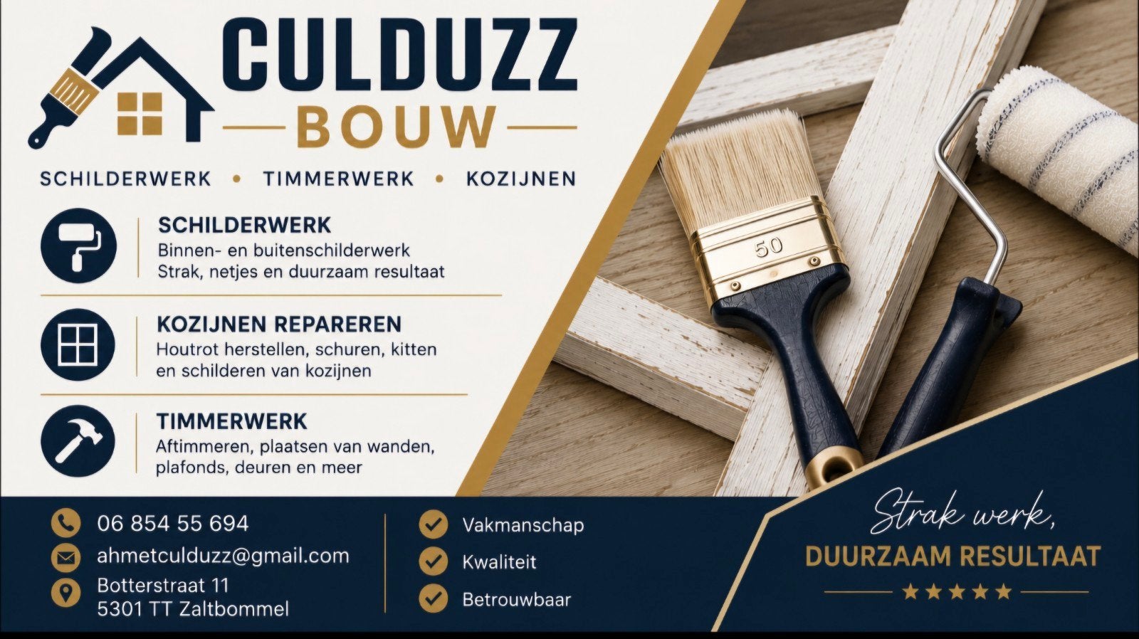Betrouwbare Timmerman/aannemer/schilder, Garantie