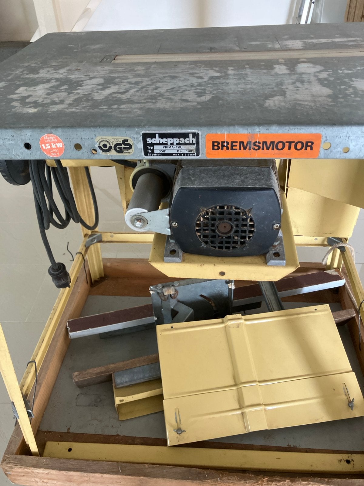 Scheppach Prima-TKU Cirkelzaag met Bremsmotor, Gebruikt, Cirkelzaag, 70 mm of meer, Ophalen of Verzenden