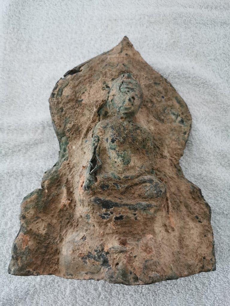 Bronzen Boeddha beeld ingekapseld in mal, Ophalen, Brons
