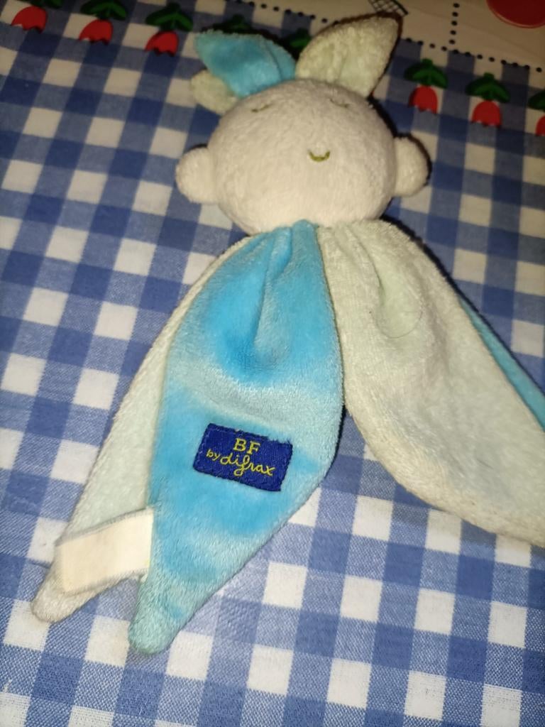 Difrax harlekijn knuffelpopje knuffeldoekje tuttepopje, Ophalen of Verzenden, Zo goed als nieuw, Konijn