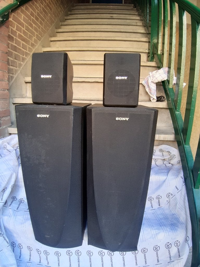 Sony luidspeakersystem type SS-A600, SS-SR12 100 en 70 Watt, Gebruikt, Inclusief kabels, Center speaker, Minder dan 60 watt