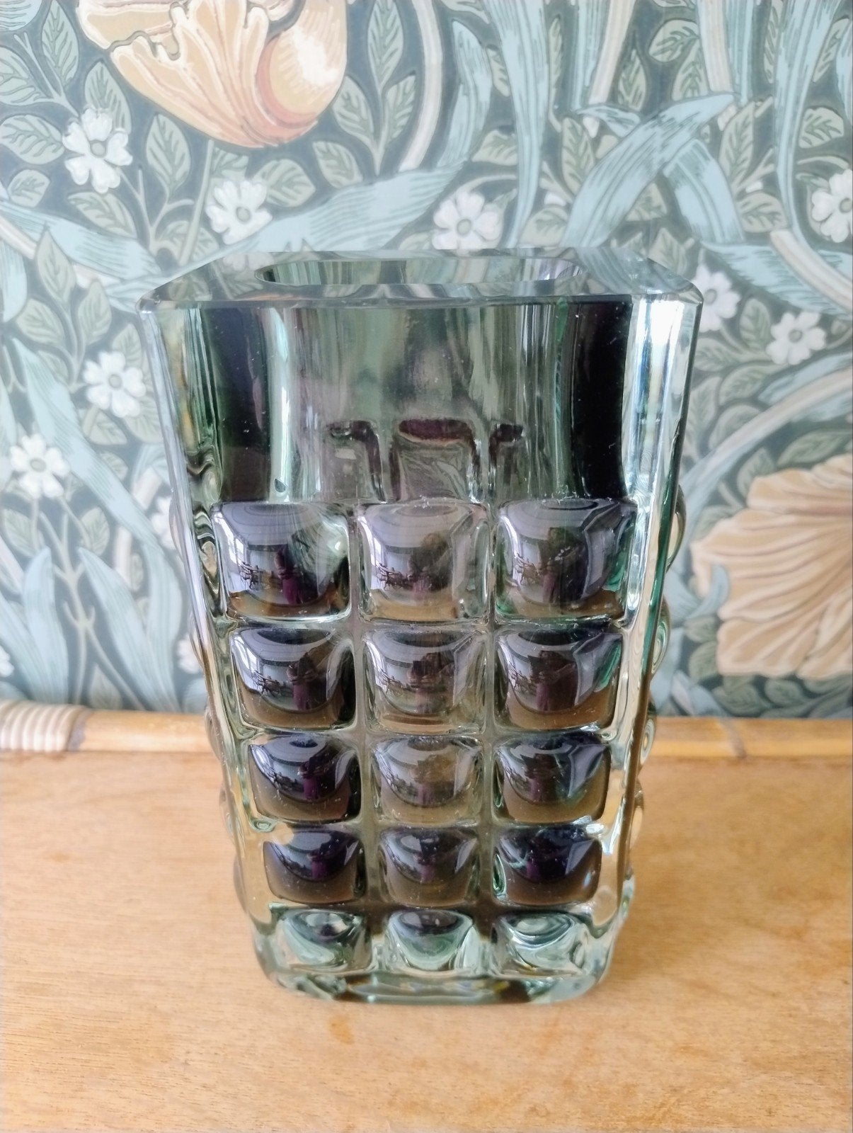 Vintage! Ichendorf design vaas groen glas 1960-1970, Ophalen of Verzenden