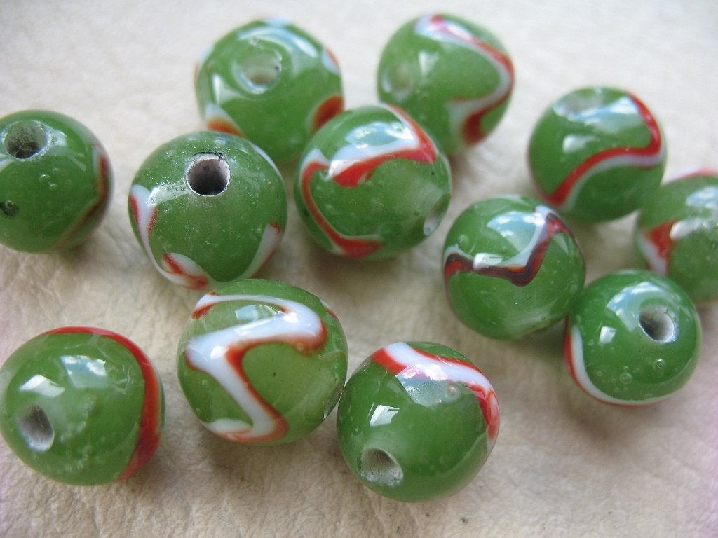 261/AANBIEDING groene lampwork glaskralen, Ophalen of Verzenden, Nieuw, Kraal