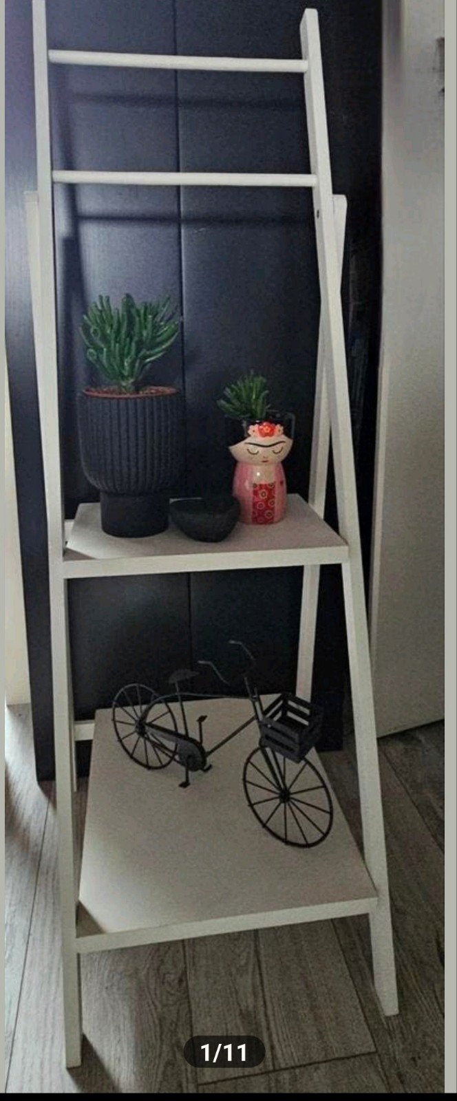 Wit houten staand/inklapbaar wandrek/baby kledingrek, Ophalen, Gebruikt