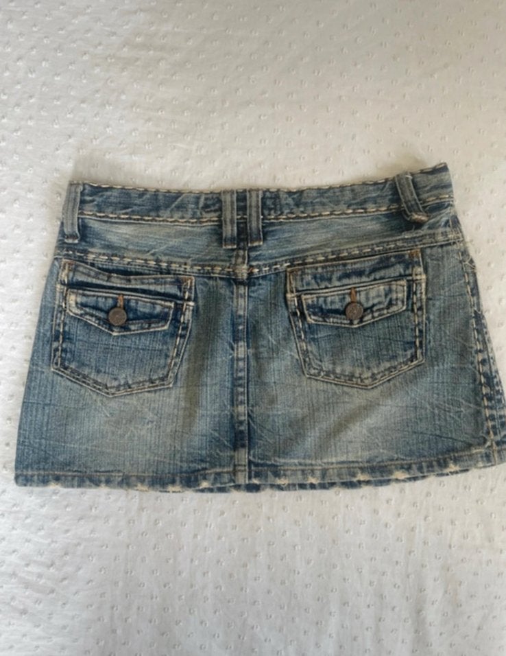 Adorable vintage 2000s denim mini skirt !!, Maat 38/40 (M), Blauw, Ophalen of Verzenden, Zo goed als nieuw
