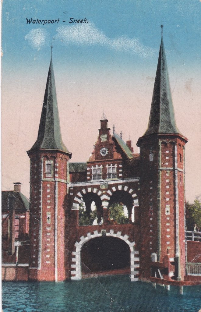 18974 Sneek Waterpoort gelopen 1908 Loenga Oppenhuizen, Verzenden, Voor 1920, Gelopen, Friesland