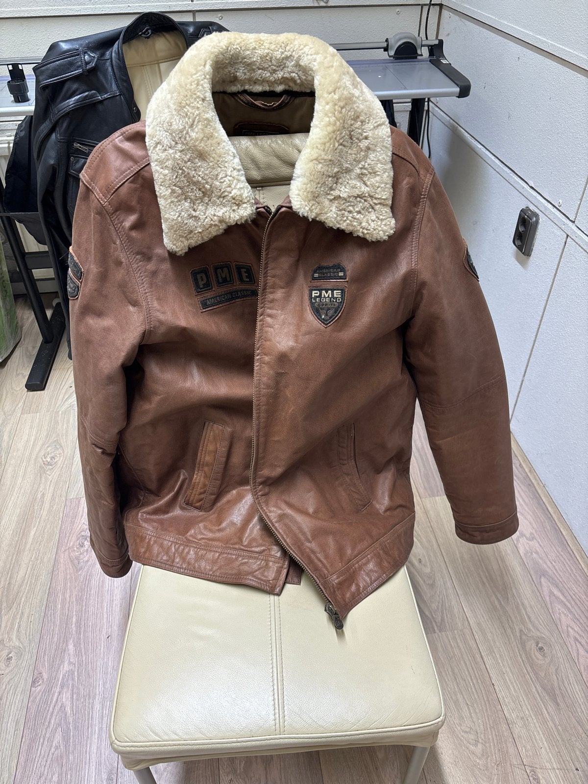PME Legend Leren Jas met Bontkraag - Maat XXXL, Kleding | Heren, Ophalen, Usa, Bruin, PME