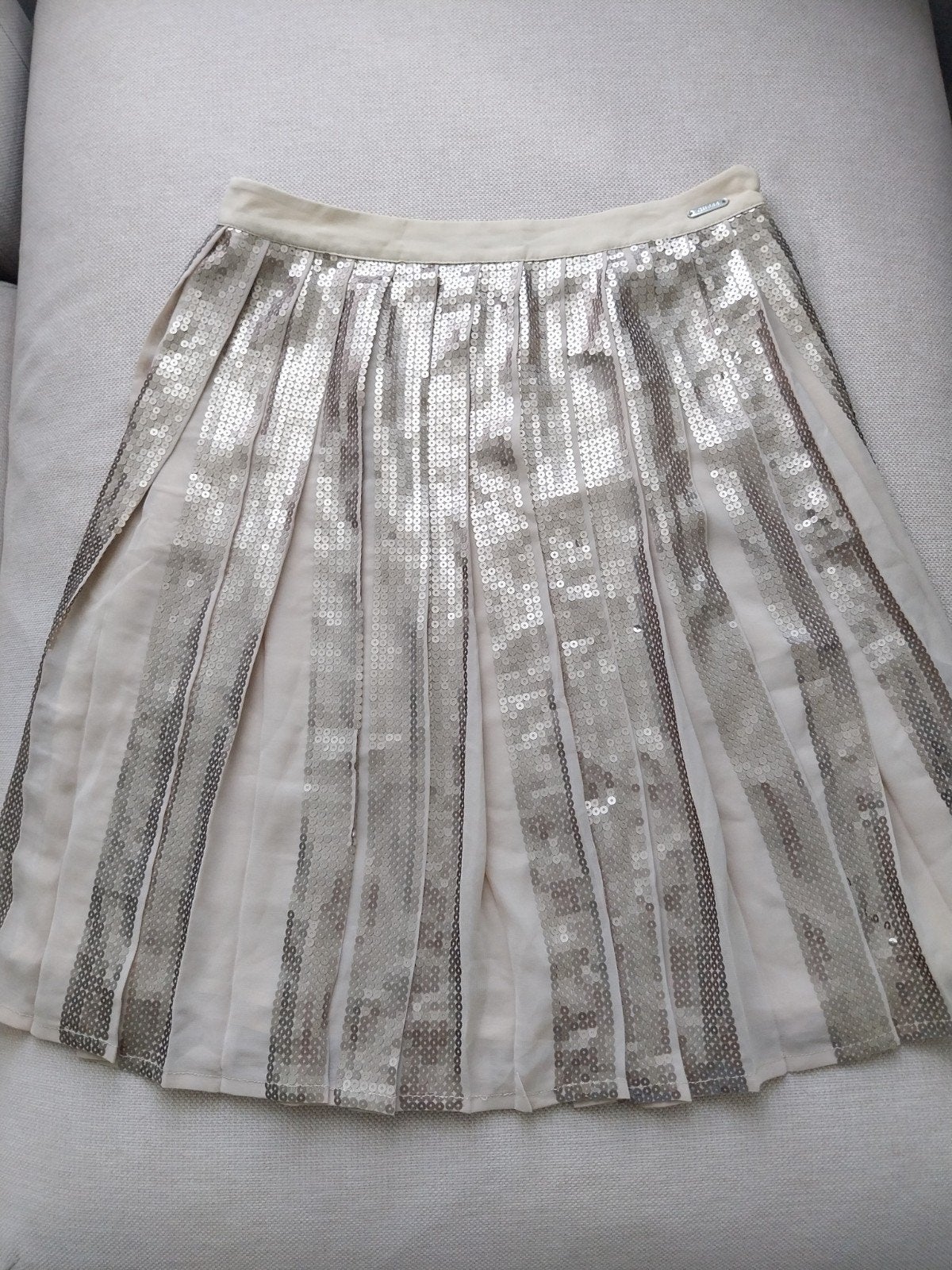 Guess Champagne Gouden Rok Maat 38 met Pailletten, Maat 38/40 (M), Guess, Ophalen of Verzenden, Zo goed als nieuw