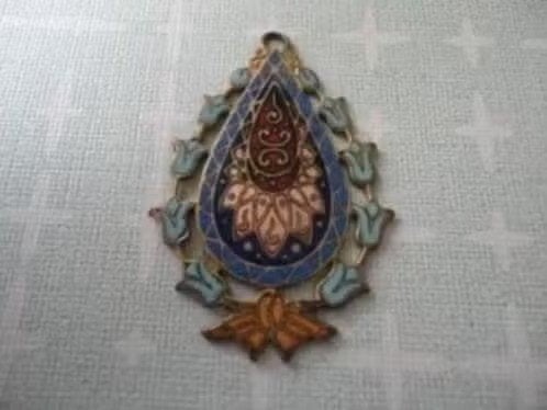 Mooie vintage jaren 80 oosterse hanger , emaille., Overige materialen, Overige kleuren, Verzenden, Zo goed als nieuw