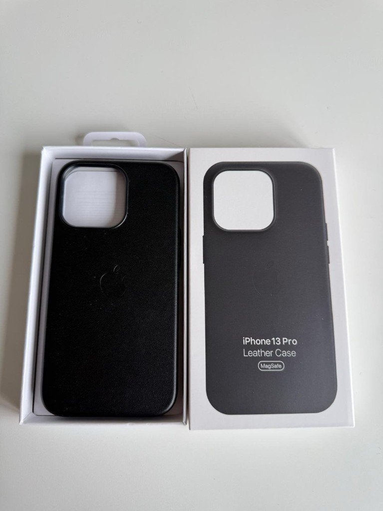 Apple iphone 13 pro leather case black, Telecommunicatie, Ophalen of Verzenden, Zo goed als nieuw, IPhone 13 Pro