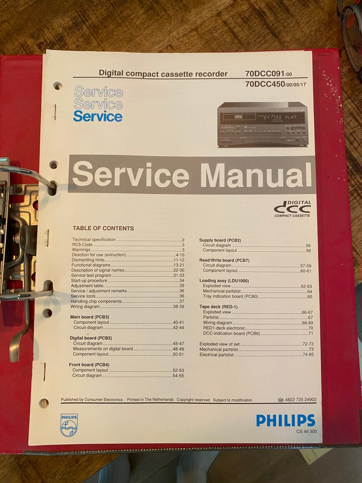 Philips Service Manuals DCC spelers, Audio, Tv en Foto, Cassettedecks, Ophalen of Verzenden, Philips