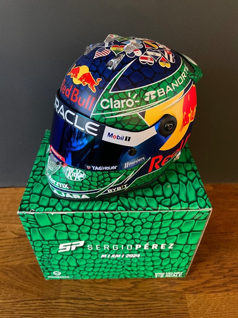 Sergio Perez Schubert Helm 1:2 GP Miami 2024, Ophalen of Verzenden, Nieuw, Formule 1