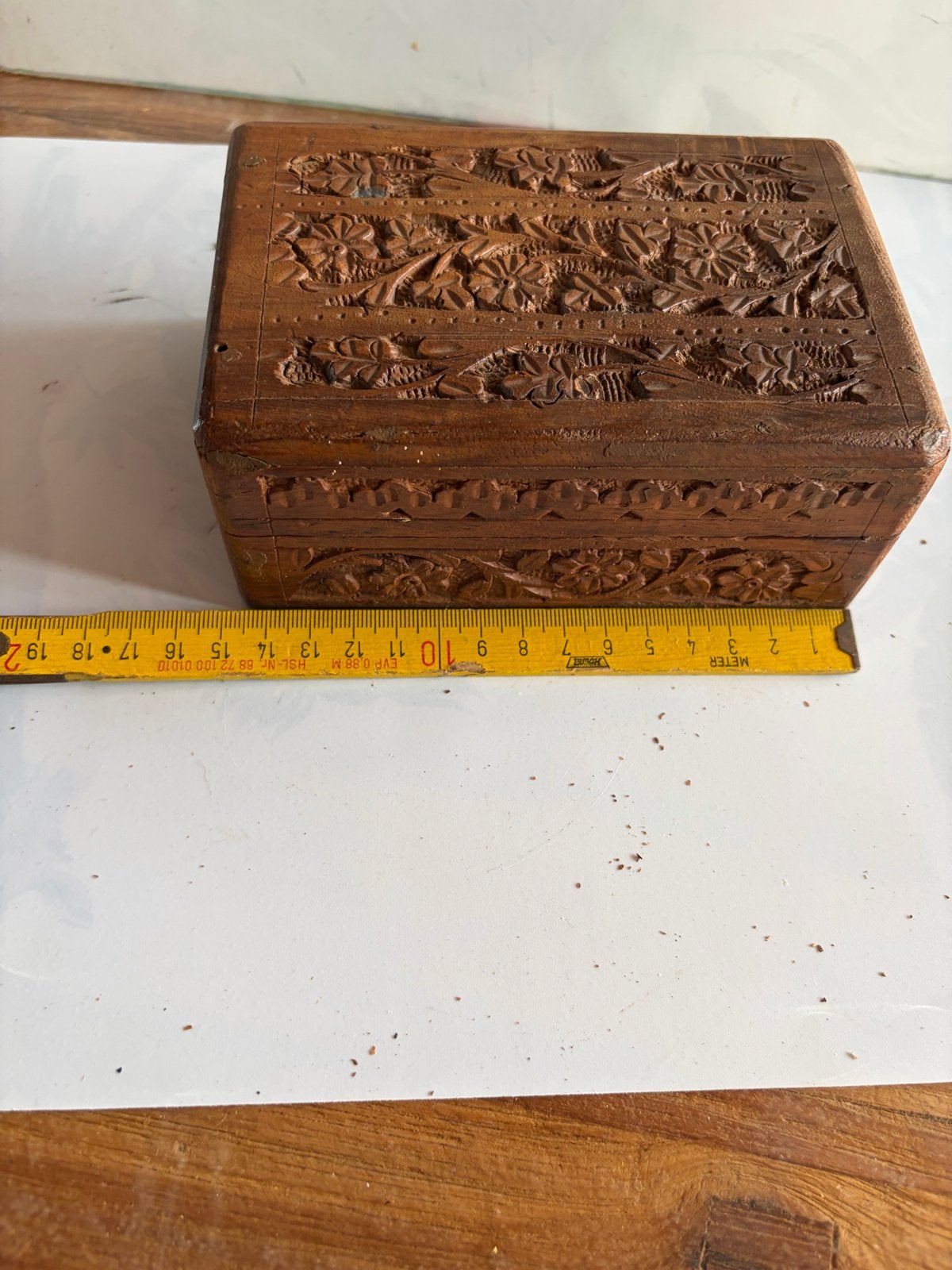 2 Handgesneden houten sieradendoosje uit India uit 60/70, Antiek en Kunst, Ophalen of Verzenden