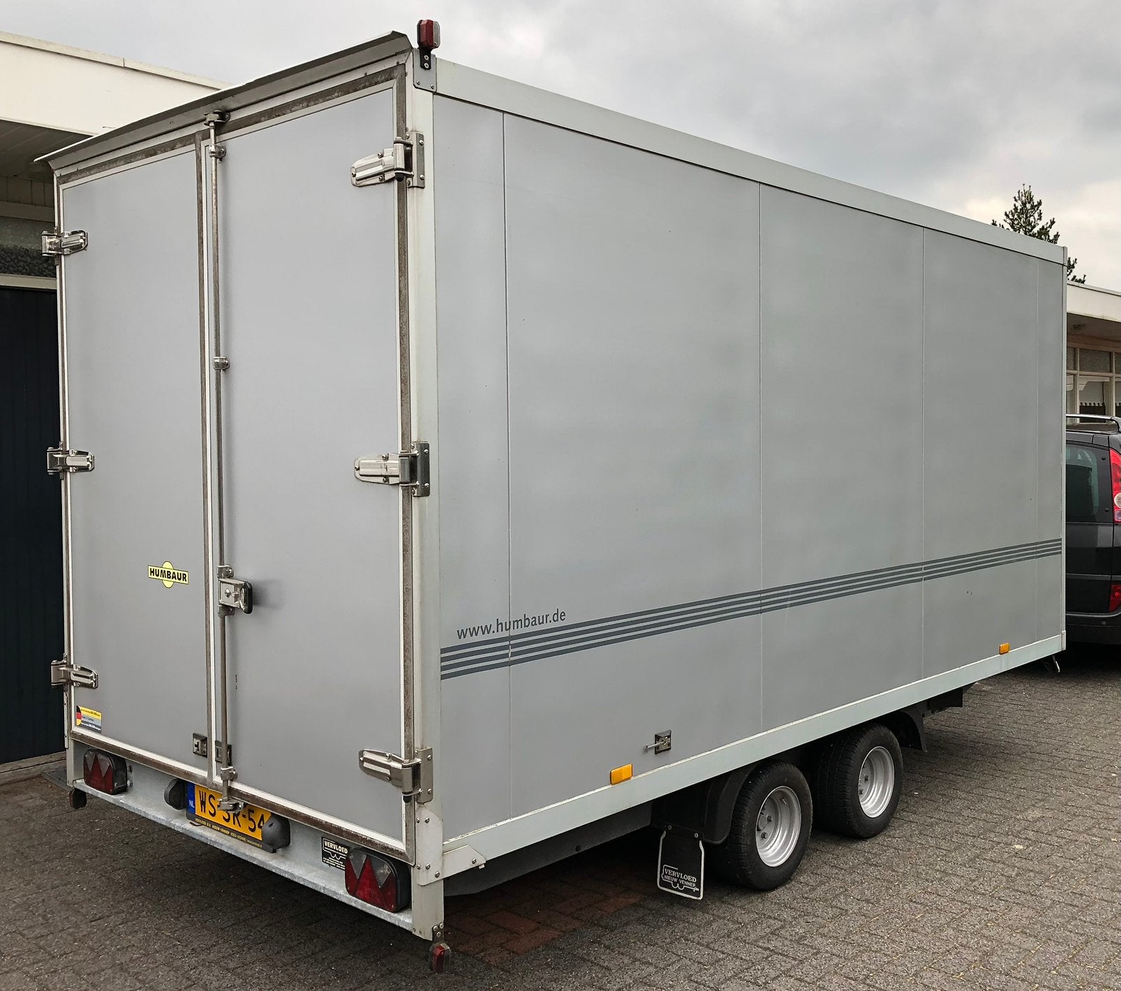 Gesloten HUMBAUR HN aanhanger 4m incl laadklep. Transport., Ophalen, Gebruikt