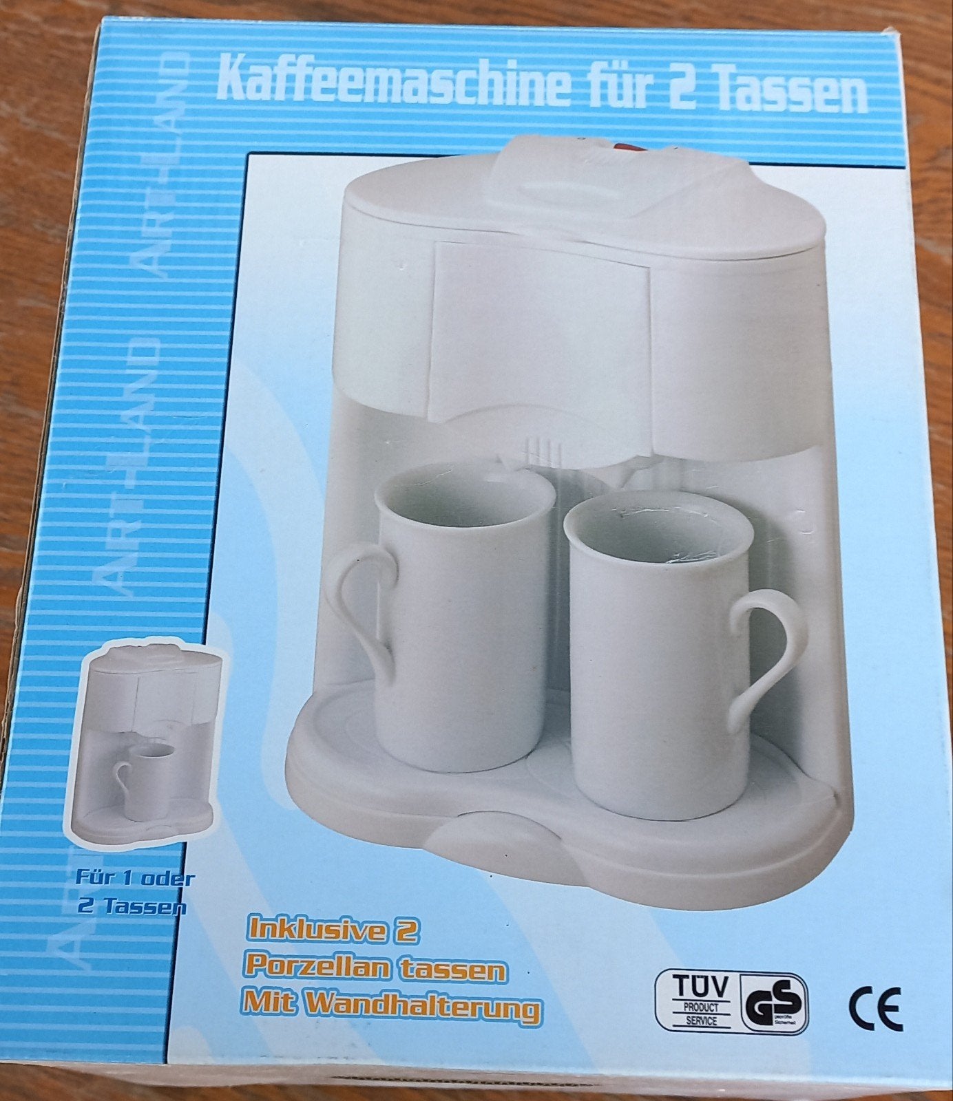 ART-LAND Koffiezetapparaat voor twee tassen, Afneembaar waterreservoir, Gemalen koffie, Ophalen of Verzenden, 2 tot 4 kopjes