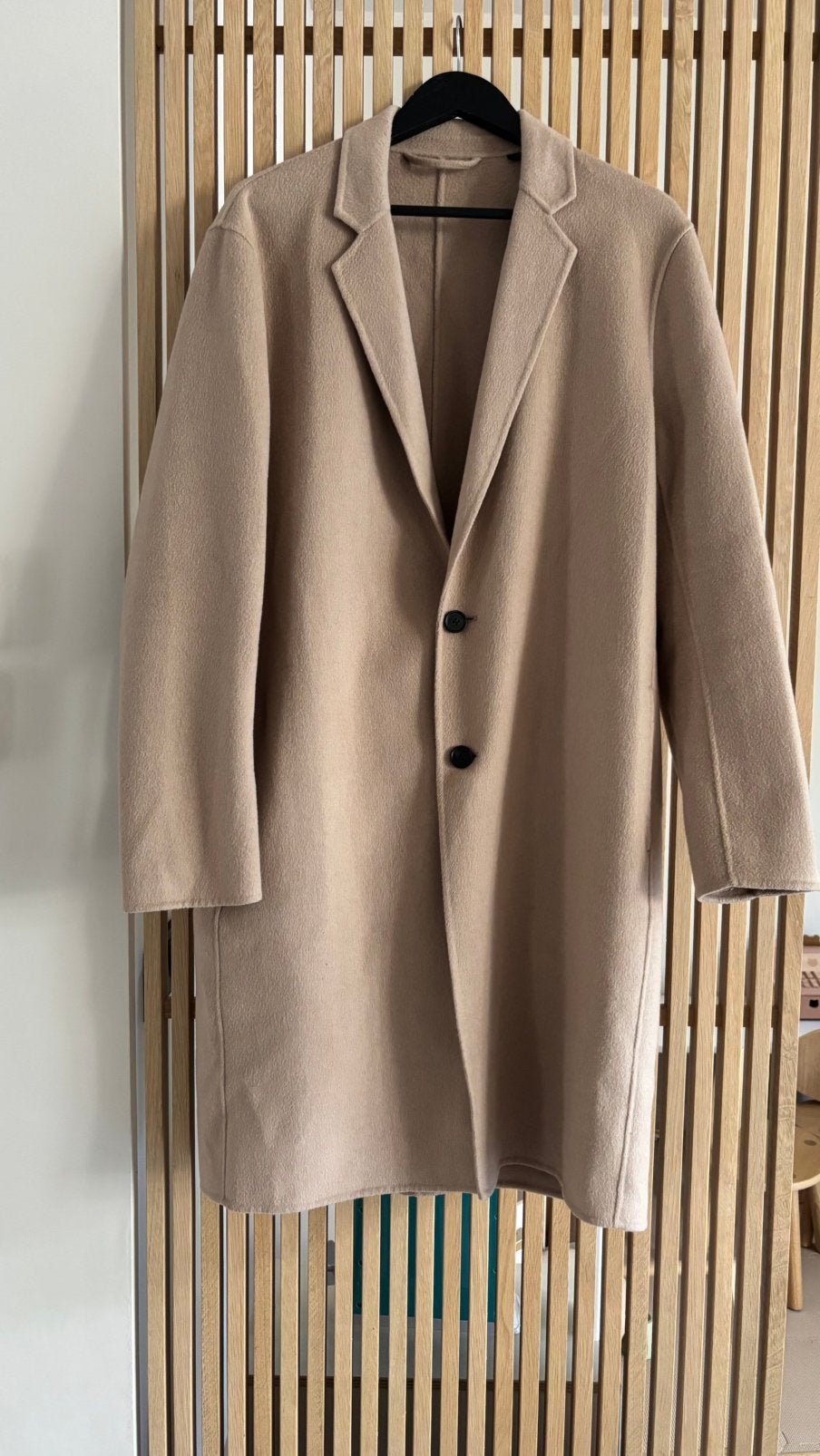 AllSaints licht camel wollen jas, Ophalen of Verzenden, Zo goed als nieuw, Beige