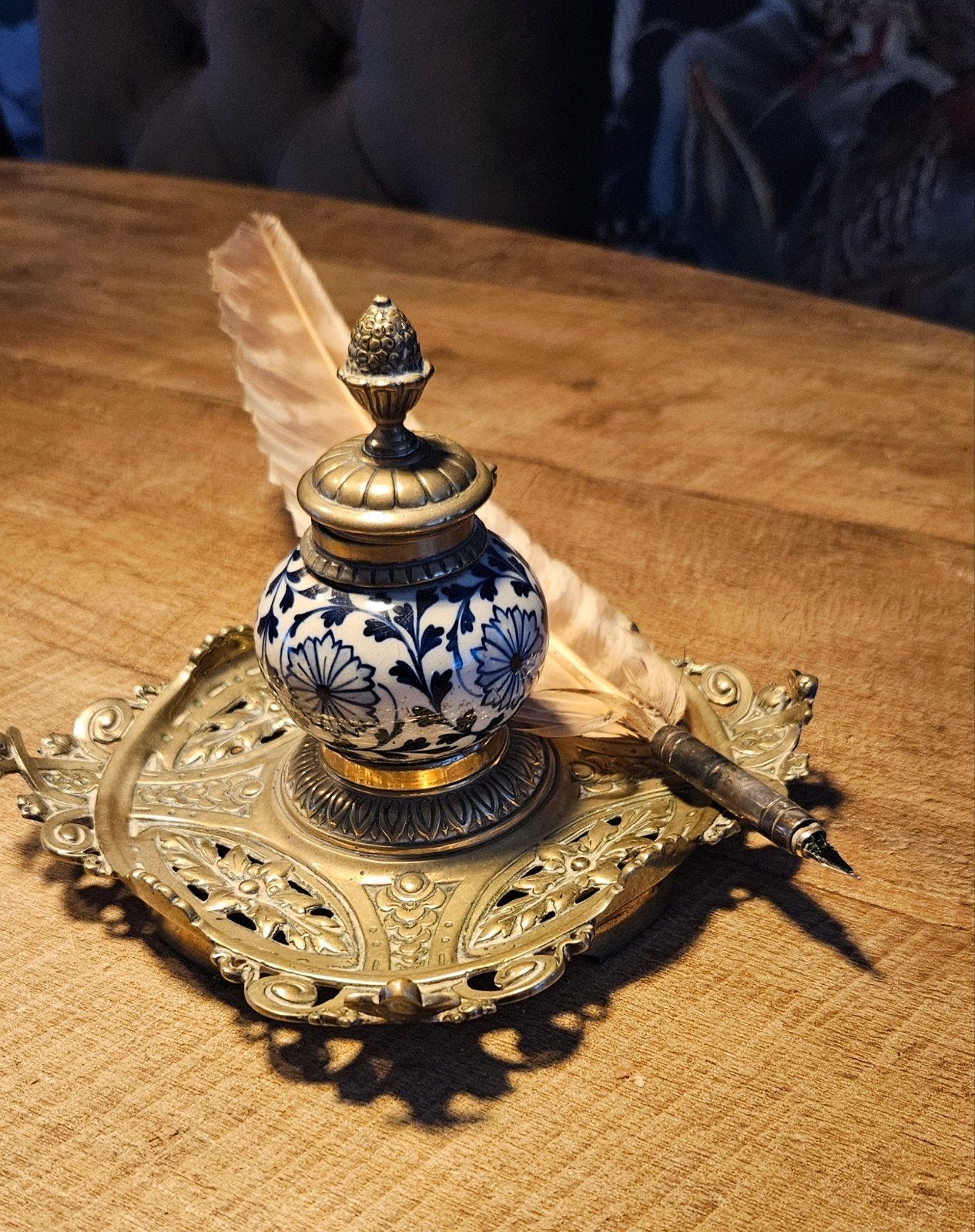 inktpot antiek, Antiek en Kunst, Ophalen of Verzenden, Koper of Brons