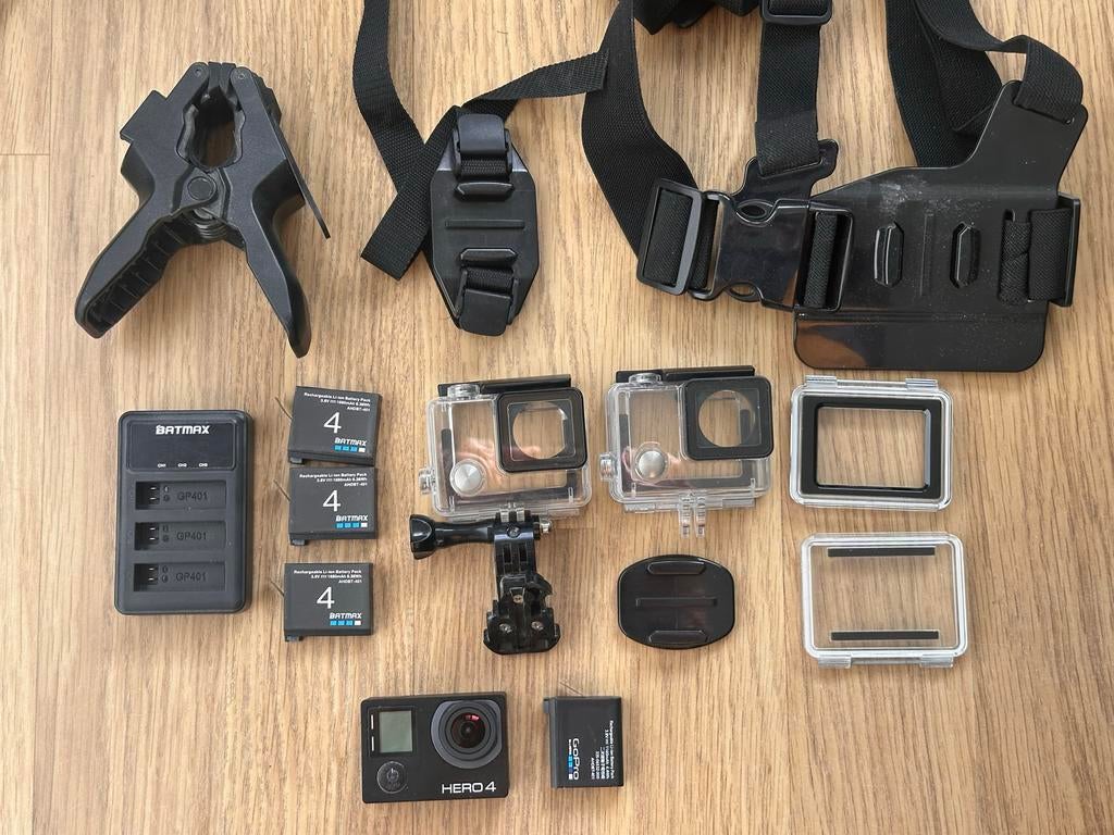 GoPro Hero 4 Black met veel accessoires, Ophalen of Verzenden, Gebruikt, GoPro
