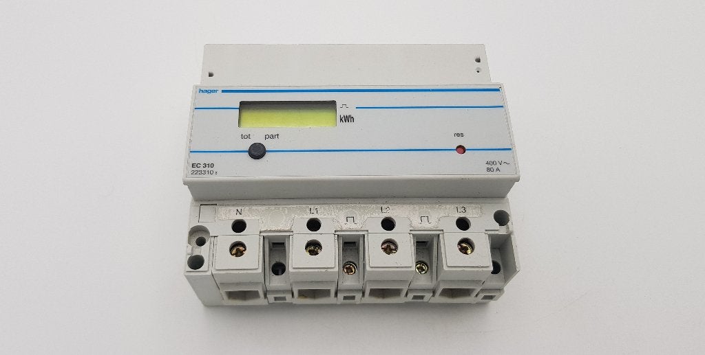 Hager Groepenkast Digitale Kwh-meter EC310 400V 80A (1x), Gebruikt, Onbekend, Ophalen of Verzenden, Onbekend