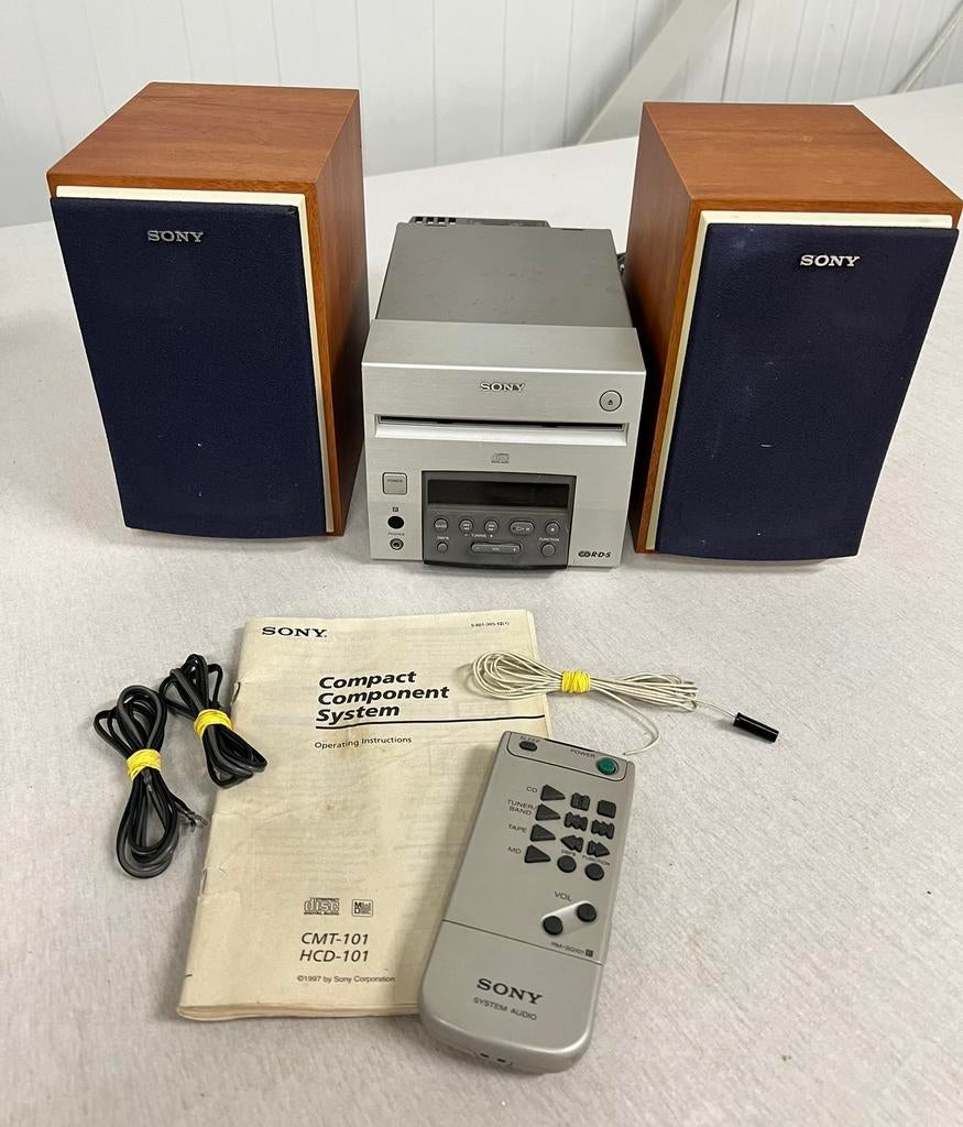 Vintage Sony HCD-101 Stereo syst AM/FM Radio CD + Afstandsb., Tuner of Radio, Zo goed als nieuw, H, H