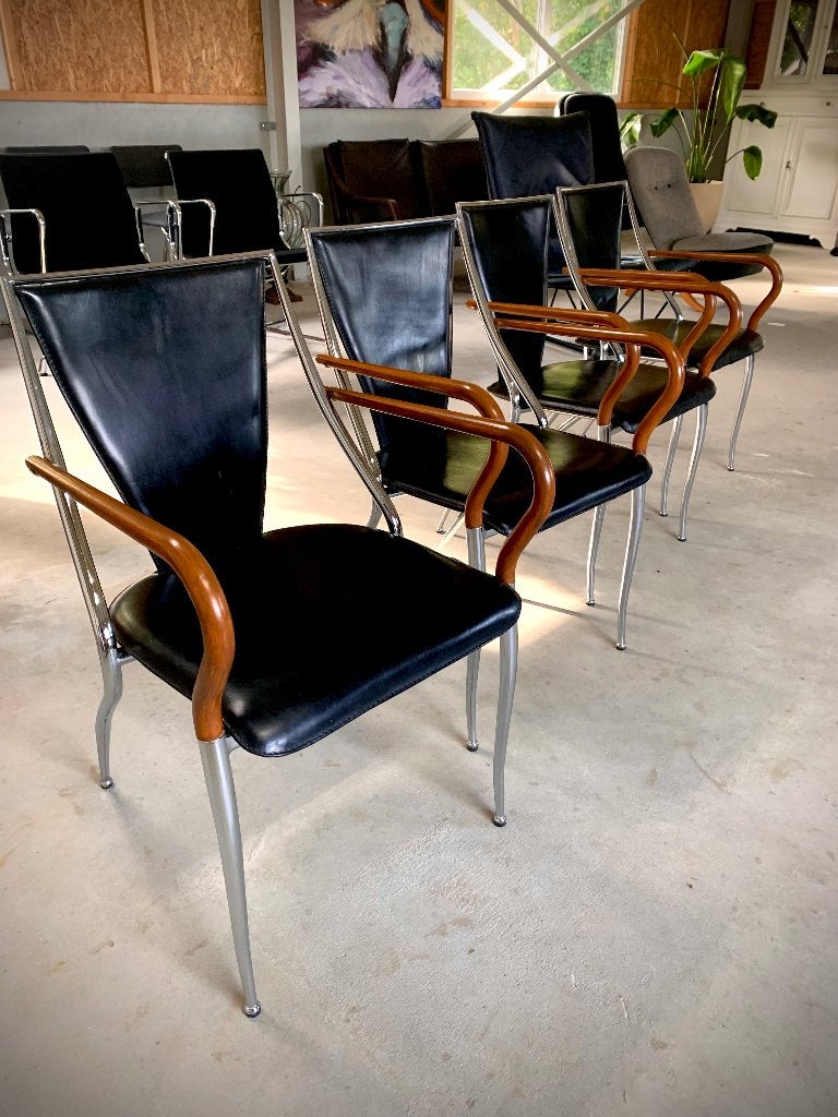 Fasem Italy stoelen, Gebruikt, Zwart, Vier, Ophalen